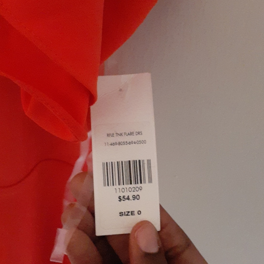 Red Ruffle Tank Flare Dress - Picture 3 of 3
